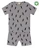 Turtledove London Organic Cotton Ribbed Tee and Shorts Set Seahorse Print - Dark Grey