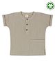 Turtledove London Half Sleeves Organic Cotton Solid Ribbed Tee - Grey
