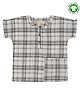 Turtledove London Half Sleeves Organic Cotton Checks Tee - Light Grey