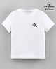 Calvin Klein Half Sleeves Slim Fit T-Shirt Logo Print - White