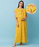 Bella Mama Half Sleeves Maternity & Nursing Nighty Floral Print - Yellow