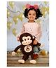 DearJoy Plush Monkey Shaped Soft Toy Cum Pillow Brown - Height 55 cm