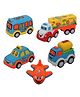 Uniquebuyin Pull Back Miniature Cartoon Themed Cars Pack Of 5 - Multicolor