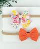 Knotty Ribbons Pack Of 2 Bow Detailing Headbands - Orange