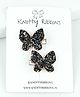 Knotty Ribbons Pair Of Glitter Butterfly Hair Clips - Black