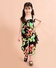 Fairies Forever Sleeveless Floral Print Jumpsuit - Black