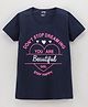 CUBS CLUB Half Sleeves Top Text Print - Navy Blue