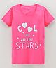CUBS CLUB Half Sleeves Top Text Print - Pink