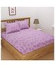 Florida Polycotton King Bed Sheet with Pillow Cover - Purple