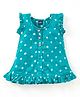 JAV Creations Short Flutter Sleeves Bandhani Print Top - Blue