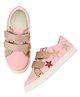 TUSKEY Glitter Stars Patch Printed Velcro Sneaker For Girls -Pink