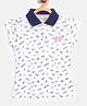 Femea Short Sleeves Places Print Tee - White