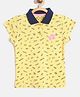 Femea Short Sleeves Places Print Tee - Yellow