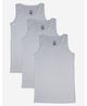 Kiddopanti Sleeveless Solid Rib Vest Pack Of 3 - White