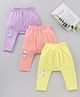 Babyhug Antimicrobial Wash Ankle Length Diaper Pants Pack of 3 - Purple Pink Yellow