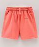 Doreme Above Knee length Cotton Lycra Short Solid - Coral Rose