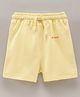 Doreme Above Knee length Cotton Lycra Short Solid - Light Yellow