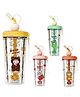 FunBlast Cartoon Print Tumbler with Straw and Lid - 1 Pc Random Color & Design- 400 ML