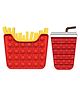 FunBlast French Fries & Cold Drink Shaped Pop Bubble Stress Relieving Silicone Pop It Fidget Toy Pack Of 2 - Multicolor