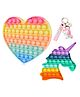 FunBlast Pop Bubble Stress Relieving Silicone Pop It Fidget Toy Pack Of 3 - Multicolor