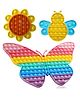 FunBlast Pop Bubble Stress Relieving Silicone Pop It Fidget Toy Pack Of 3 - Multicolo