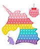 FunBlast Pop Bubble Stress Relieving Silicone Pop It Fidget Toy Pack Of 3 - Multicolor