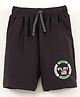 Smarty Boys Knee Length Cotton Bermuda Text Print - Charcoal Black