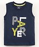 Smarty Sleeveless T-Shirt Text Print - Blue