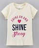 Grab It Half Sleeves Tee Shine Print - Cream