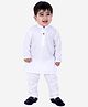 BownBee Full Sleeves Solid Kurta & Pajama Set - White
