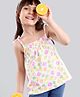Babyhug Singlet Sleeves Top Fruits Embroidered - White