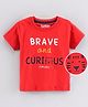 GRO Half Sleeves T-shirt Text Print - Rust