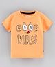 GRO Half Sleeves T-shirt Good Vibes Print - Light Orange
