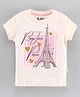 GRO Half Sleeves Top Paris Print - White