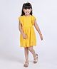 Kookie Kids Cotton Cap Sleeves Dress With Schiffli Design - Yellow