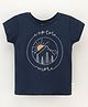 Ollypop Half Sleeves Cotton Top Explore Print - Navy Blue