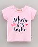 Ollypop Short Sleeves Top Text Print - Light Pink
