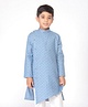 Tabard Full Sleeves All Over Printed Ethnic Kurta - Blue