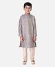 Tabard Full Sleeves Solid Ethnic Kurta - Blue