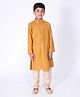 Tabard Full Sleeves Self Print Ethnic Kurta - Yellow