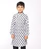 Tabard Full Sleeves Elephant Print Ethnic Kurta - Black