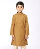 Tabard Full Sleeves Solid Ethnic Kurta - Brown