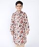 Tabard Full Sleeves Floral Print Ethnic Kurta - White