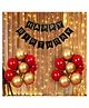 Bubble Trouble 32 pc Combo of Happy Birthday Banner with LED lights   Red Gold - Pack of 32
