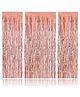 Bubble Trouble Rose Gold Metallic Tinsel Foil Fringe Curtains for Celebrations & Decorations - Pack of 3