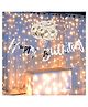 Bubble Trouble Silver Bunting Happy Birthday Banner With Fairy Light & Confetti Balloons Combo - Pack of 7