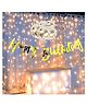 Bubble Trouble Gold Bunting Happy Birthday Banner With Fairy Light & Confetti Balloons Combo - Pack of  7