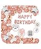 Bubble Trouble Foil Happy Birthday Balloon Decoration Kit Combo Rose Gold Theme - Pack of 110