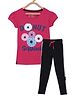 3PIN Short Sleeves Donut Squad Printed Tee With Joggers - Pink