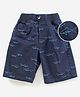 JASH KIDS Knee Length Jamacian Shorts Shark Print - Blue